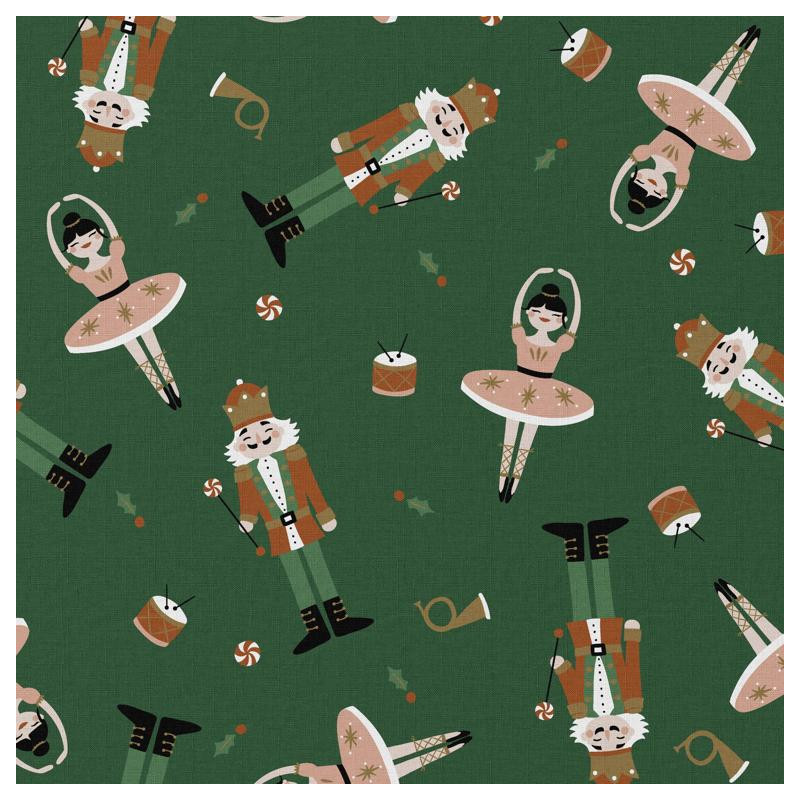 Printed Cotton CASSENOISETTE Ivy / Paprika
